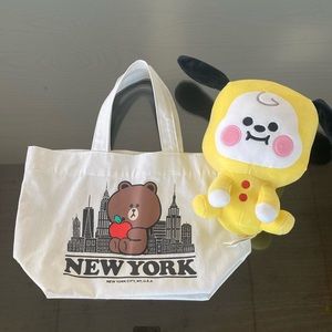 Line Friends Exclusive New York City Tote and Animal